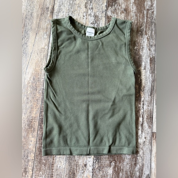 2 for $10 sale: No boundaries army green nylon stretch ribbed tank top - M - Picture 1 of 4